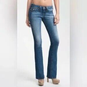 True Religion Becky Bootcut Low Rise Jeans Sz 30 DARK WASH